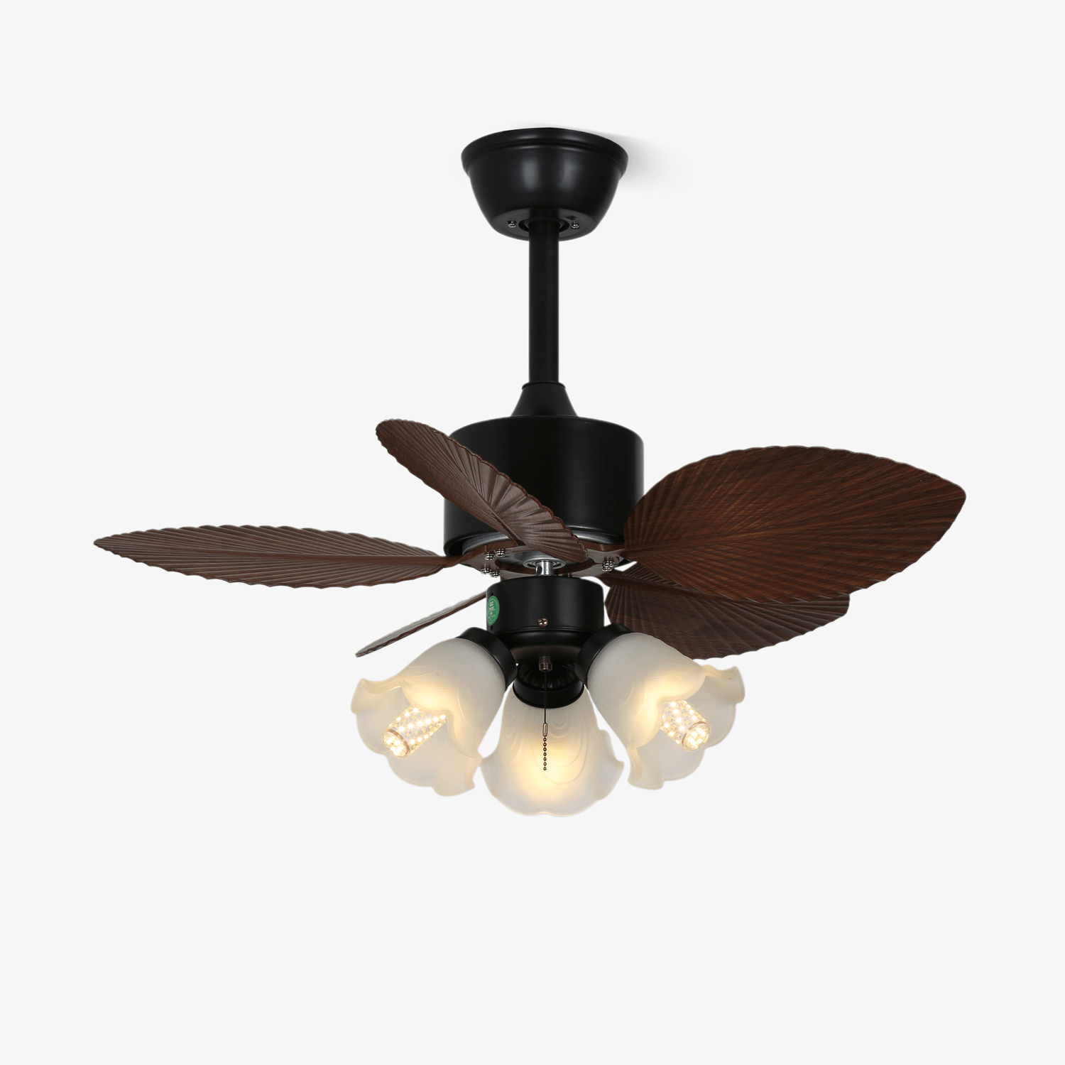 Florence Vintage Holz-Deckenventilator mit Beleuchtung und Fernbedienung