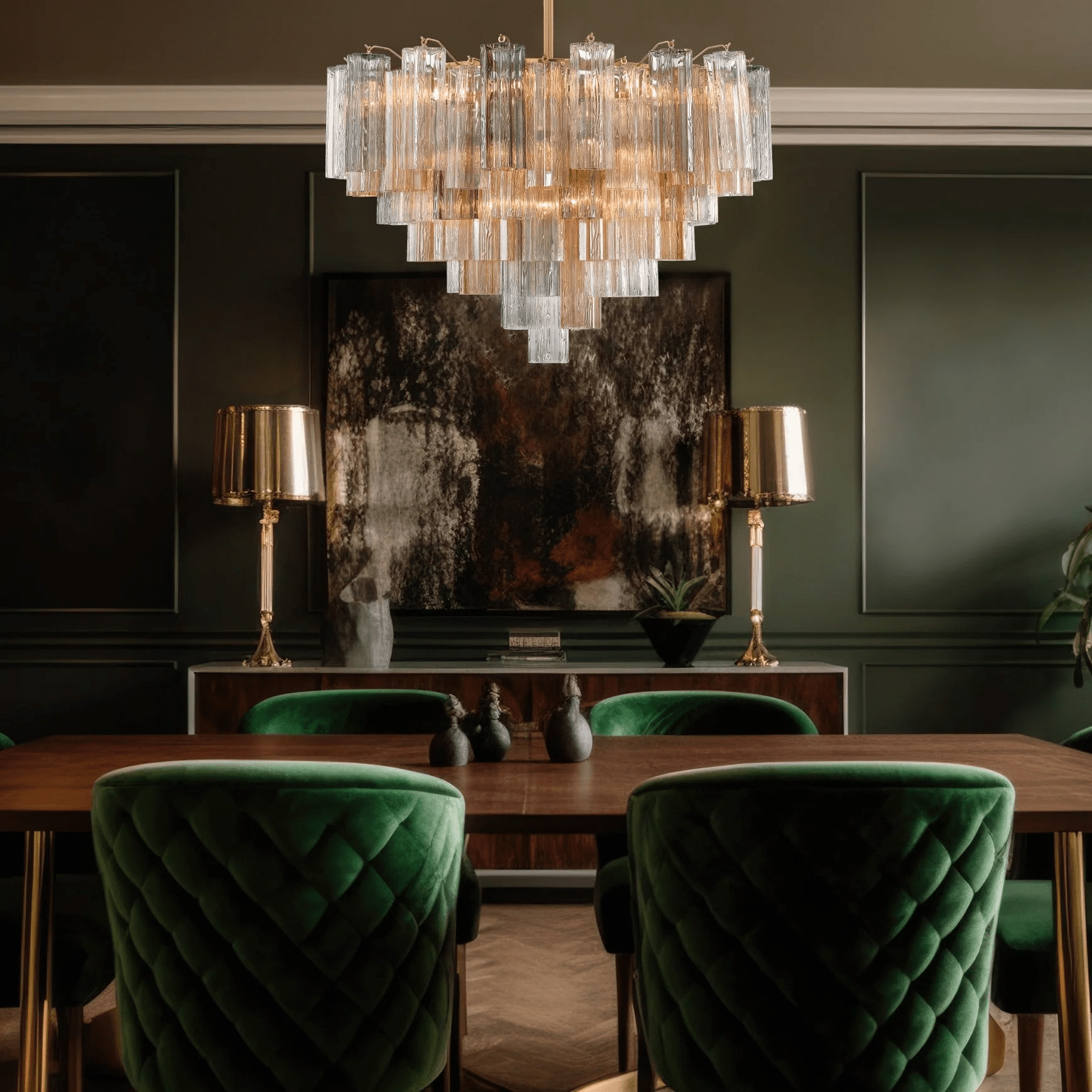 Aurora Chandelier Virella Murano Glass Tube Luxury - Blowlighting