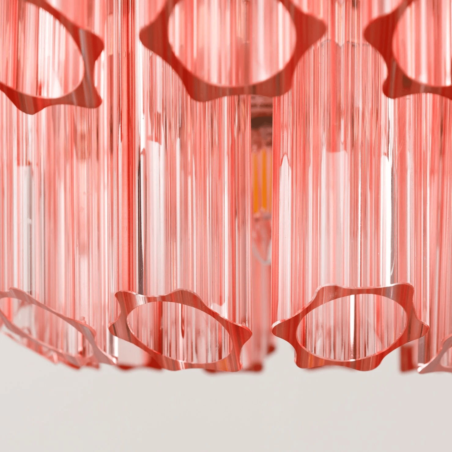 Aurora Chandelier Pink Glass Tube Layered Diamond - Neutralighting