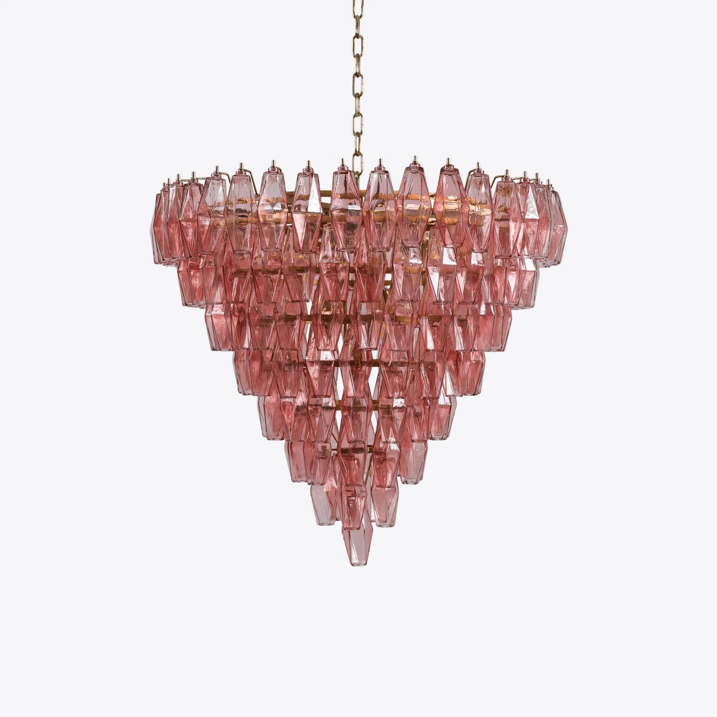 Aurora Chandelier Pink Faceted Glass Layered Vintage - Neutralighting