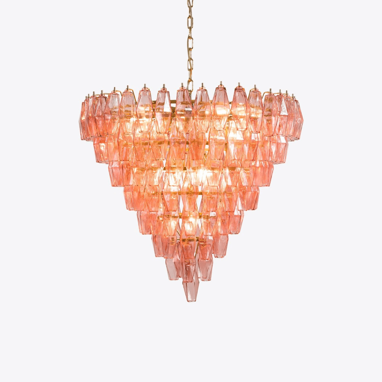 Aurora Chandelier Pink Faceted Glass Layered Vintage - Neutralighting
