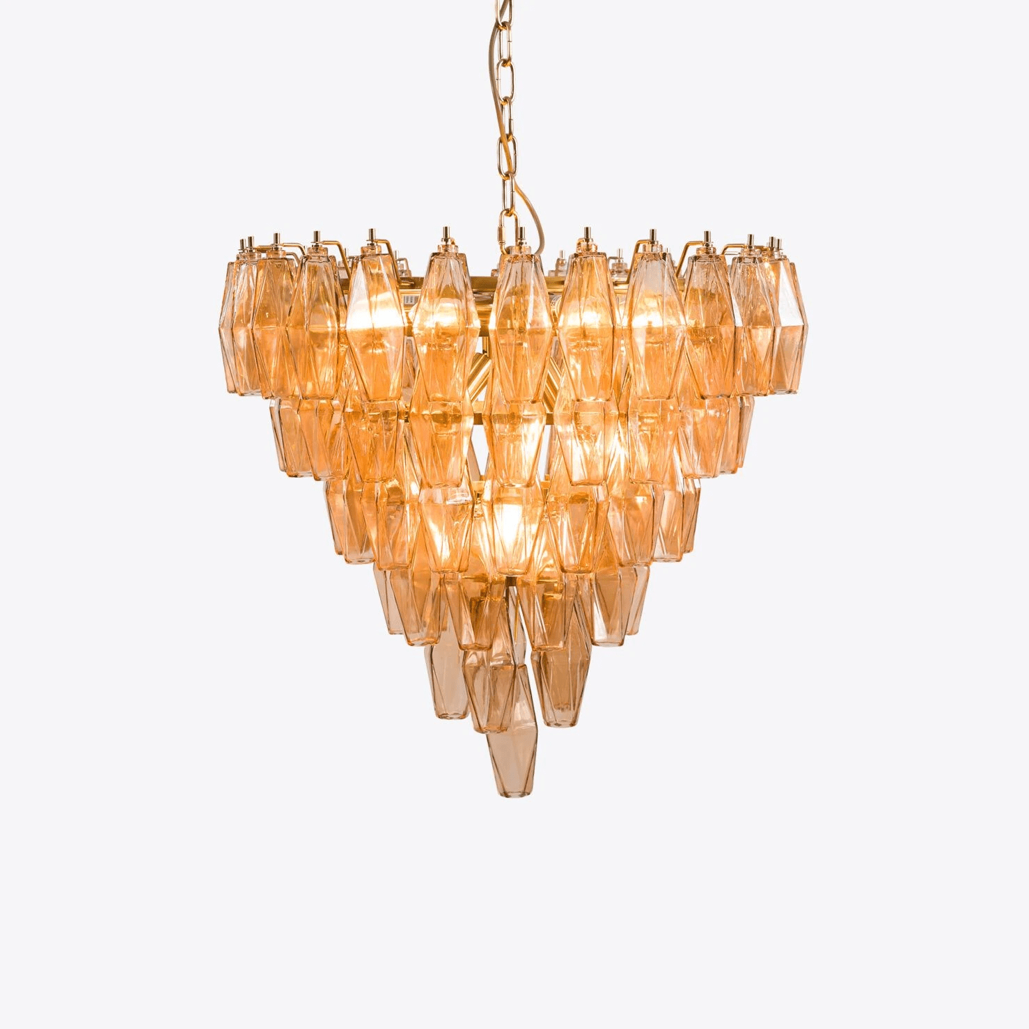 Aurora Chandelier Pink Faceted Glass Layered Vintage - Neutralighting