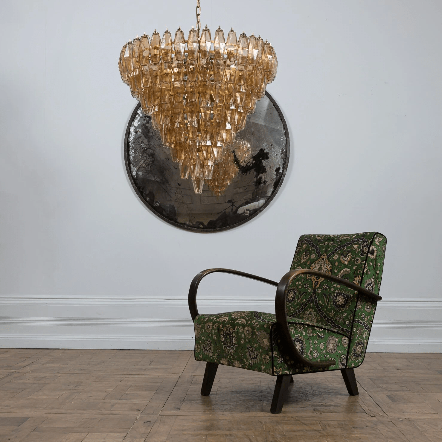 Aurora Chandelier Pink Faceted Glass Layered Vintage - Neutralighting