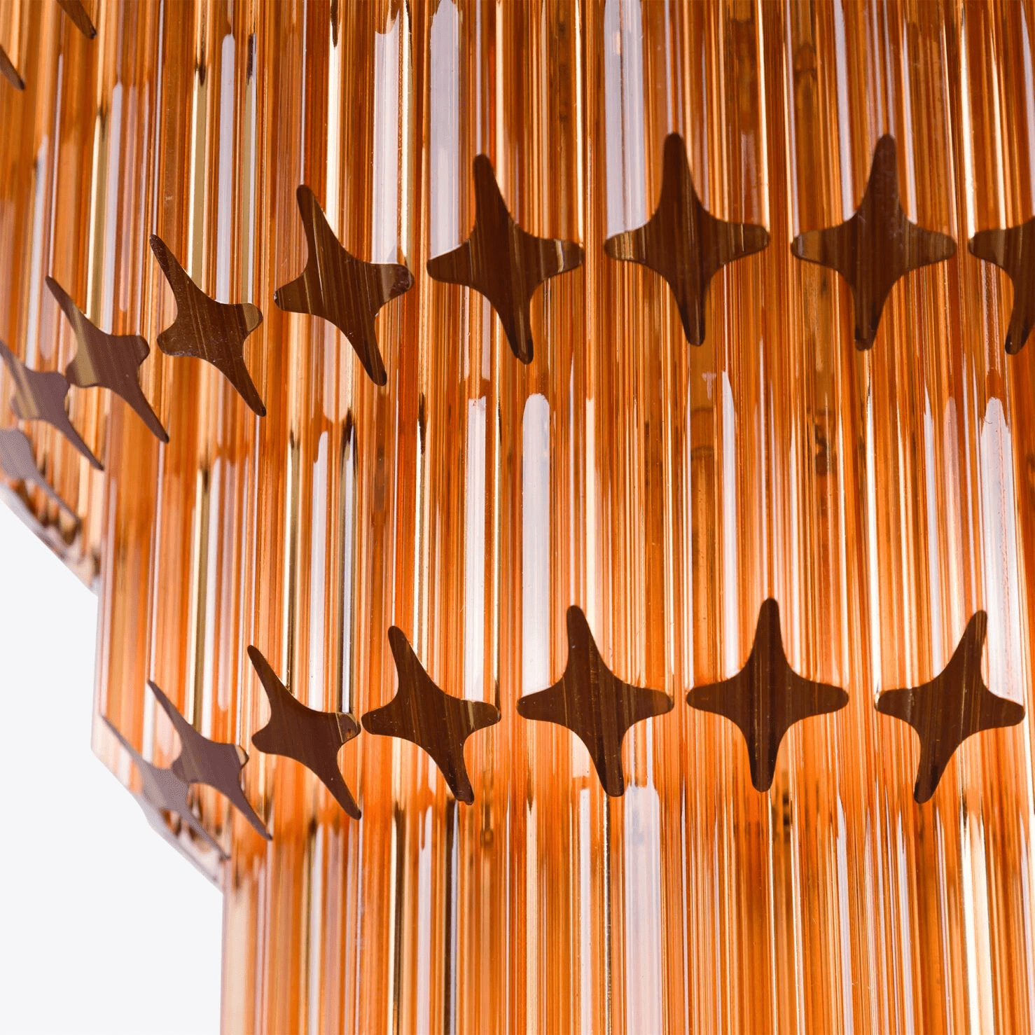 Aurora Chandelier Amber Diamond Glass Layered Retro - Neutralighting