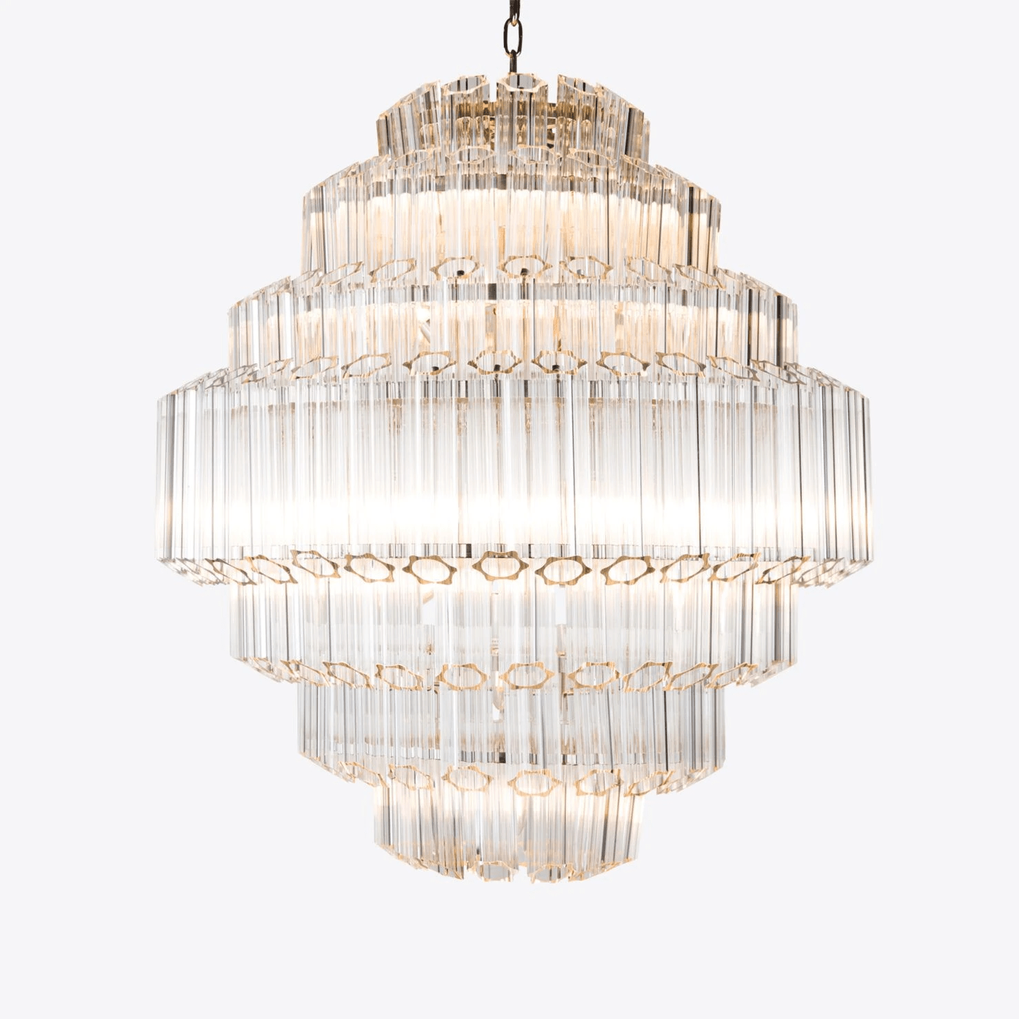 Aurora Chandelier Clear Glass Tube Layered Grande Vintage - Neutralighting