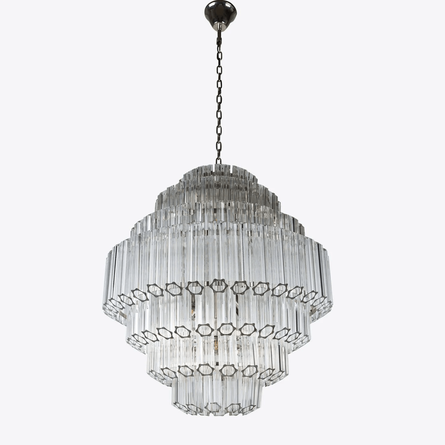 Aurora Chandelier Clear Glass Tube Layered Grande Vintage - Neutralighting