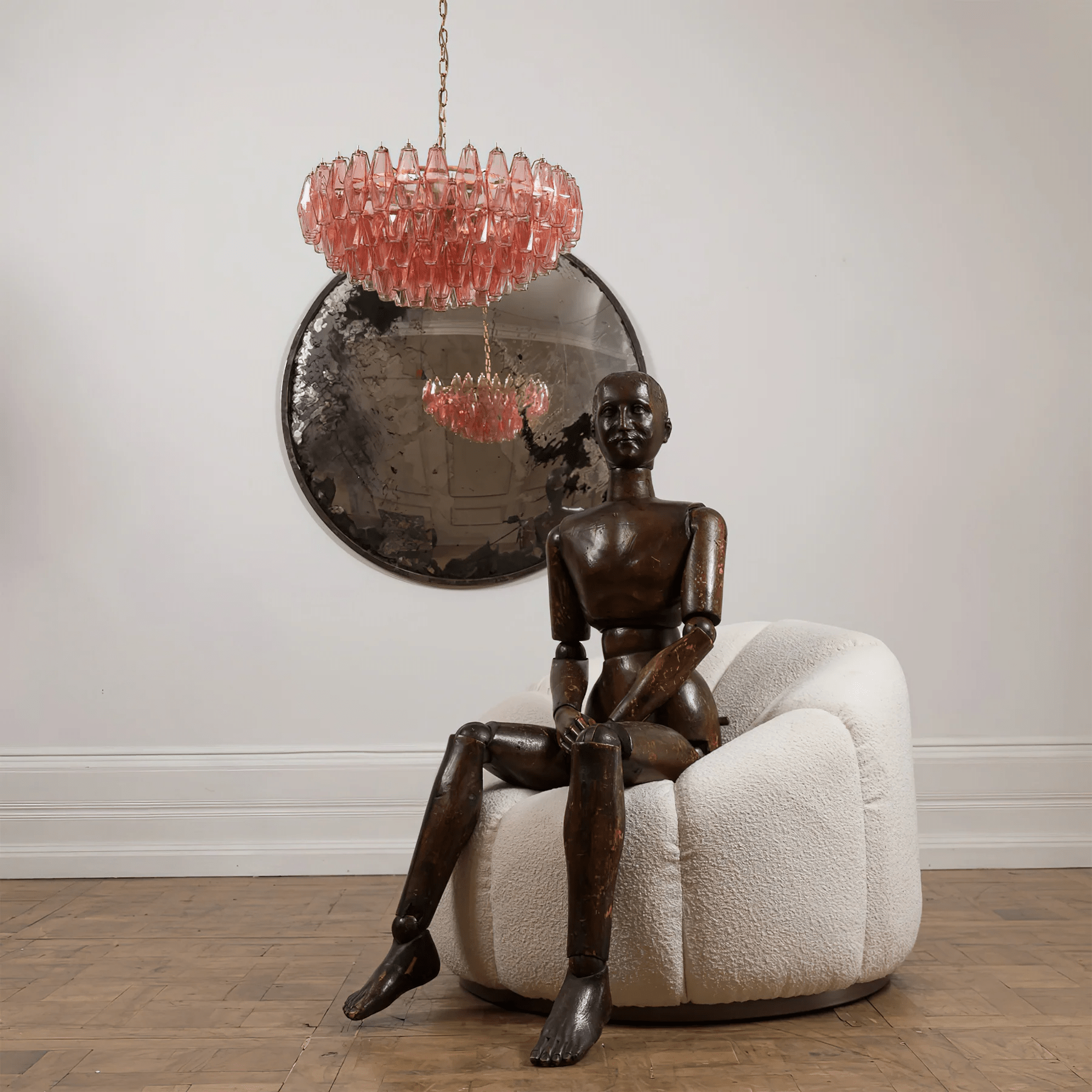 Aurora Chandelier Pink Polygon Glass Tiered Modern Artistic - Neutralighting