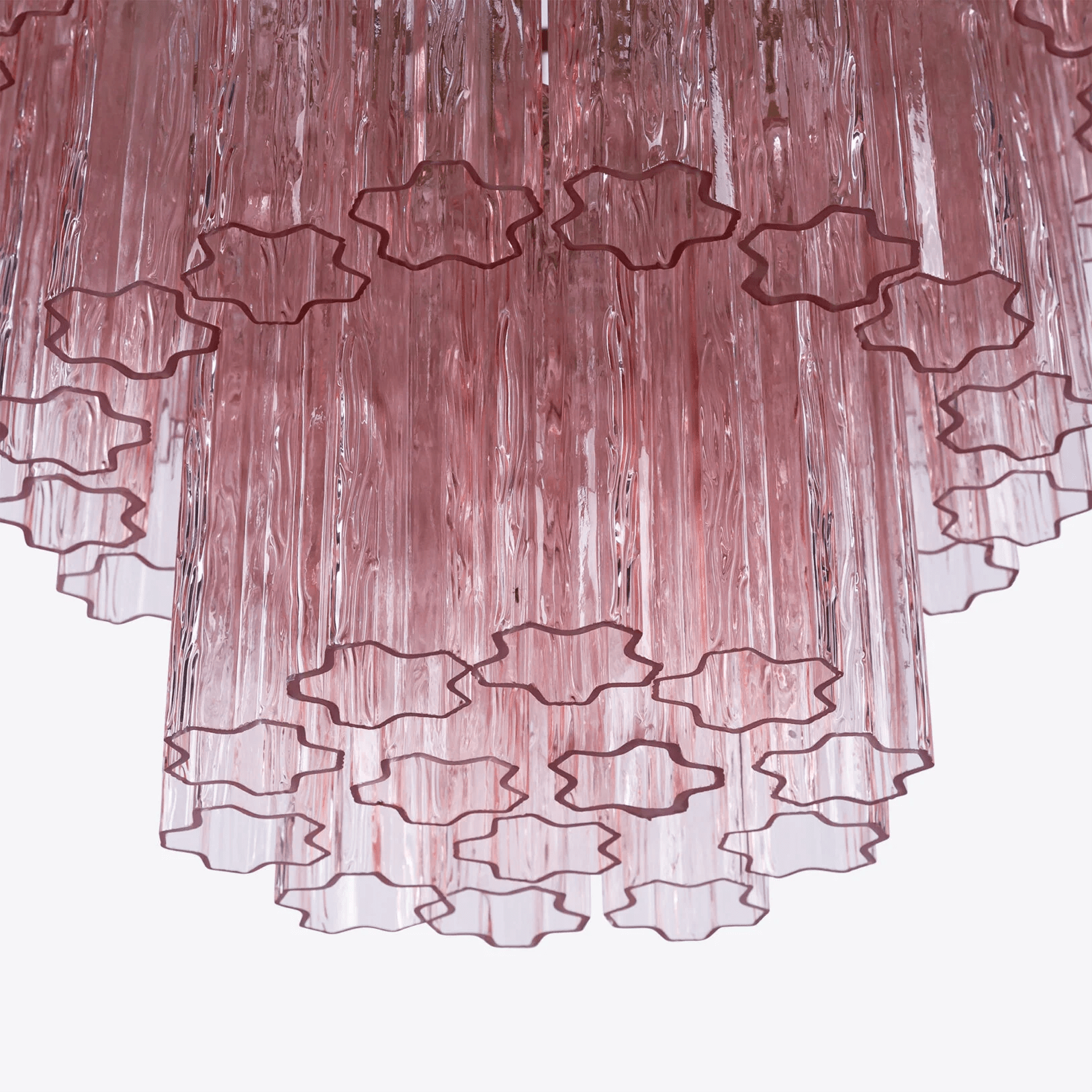 Aurora Chandelier Pink Prism Glass Layered Elegant - Neutralighting