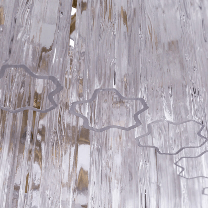 Aurora Chandelier Pink Prism Glass Layered Elegant - Neutralighting