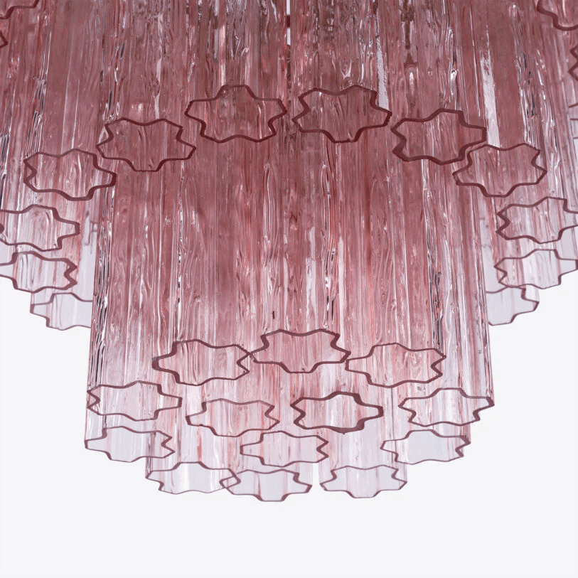Aurora Chandelier Pink Prism Glass Layered Elegant - Neutralighting