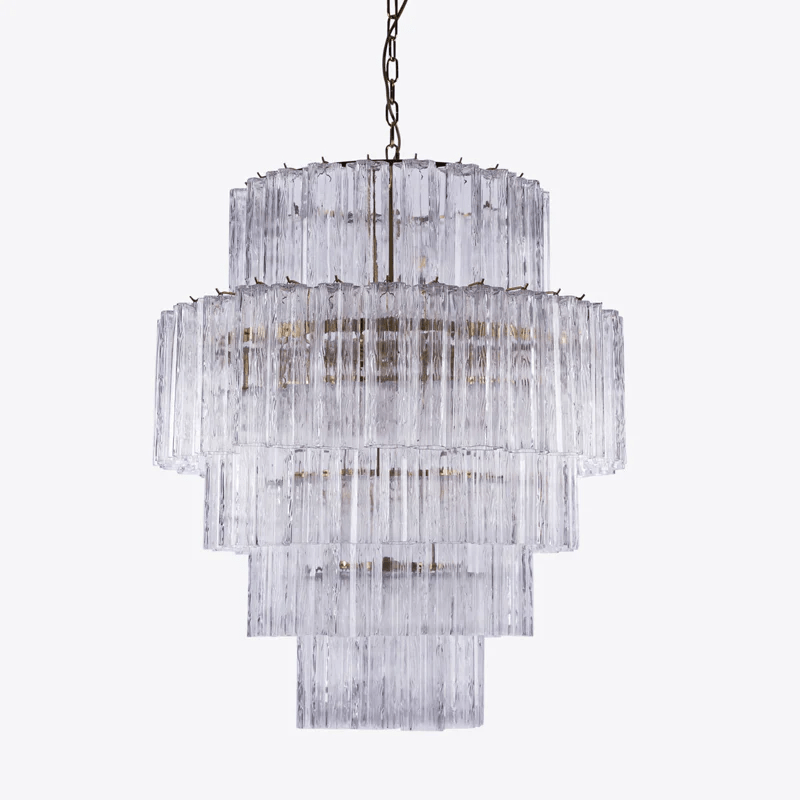 Aurora Chandelier Pink Prism Glass Layered Elegant - Neutralighting