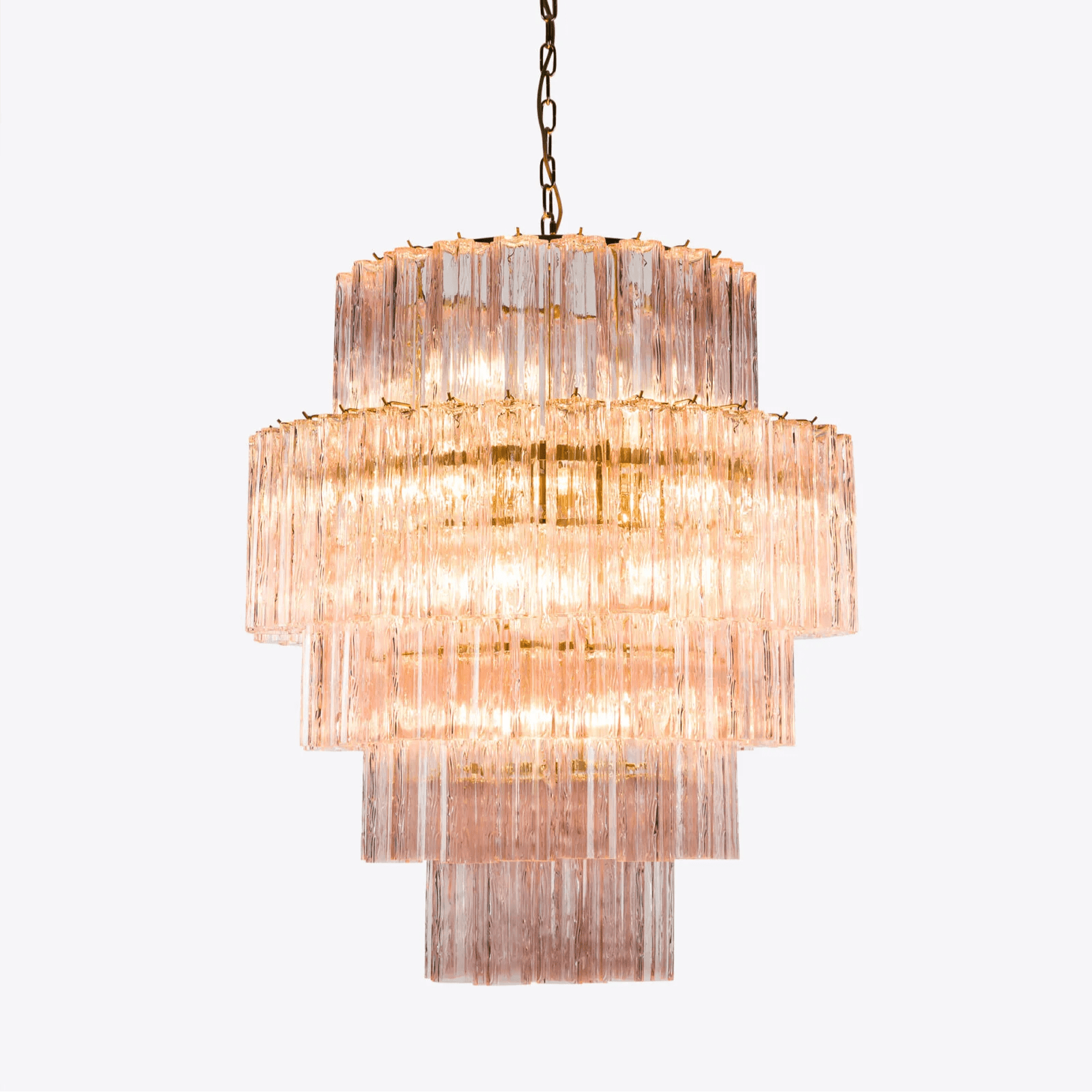 Aurora Chandelier Pink Prism Glass Layered Elegant - Neutralighting