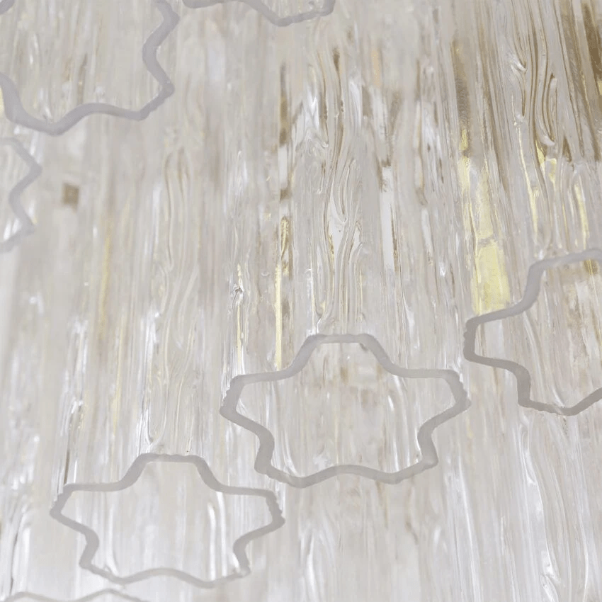 Aurora Chandelier Five Tier Fluted Glass Tube Mid Century - Neutralighting