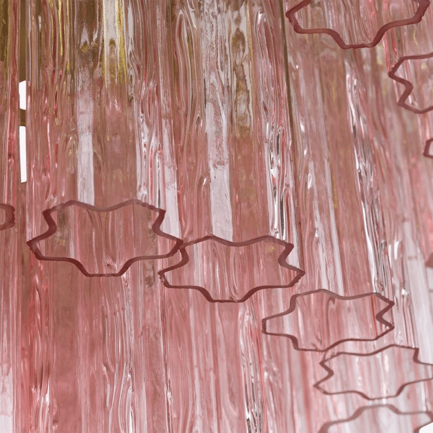 Aurora Chandelier Five Tier Fluted Glass Tube Mid Century - Neutralighting