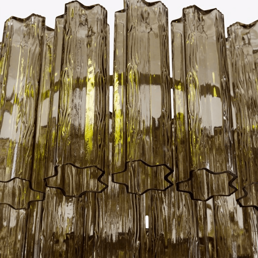 Aurora Chandelier Five Tier Fluted Glass Tube Mid Century - Neutralighting