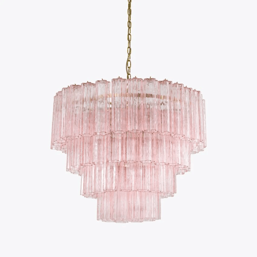 Aurora Chandelier Four Tier Fluted Glass - Neutralighting