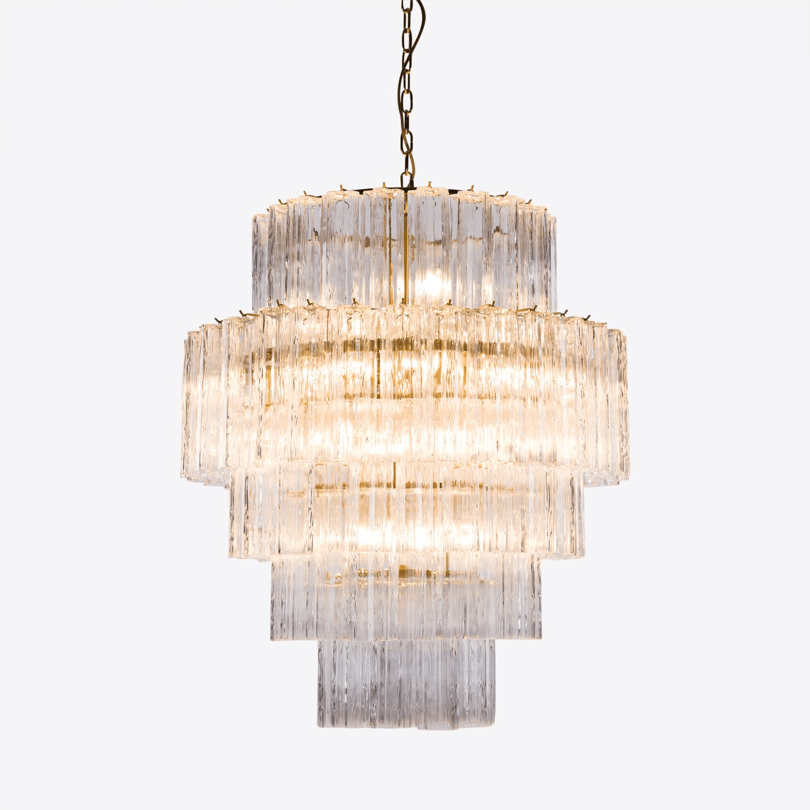 Aurora Chandelier Pink Prism Glass Layered Elegant - Neutralighting