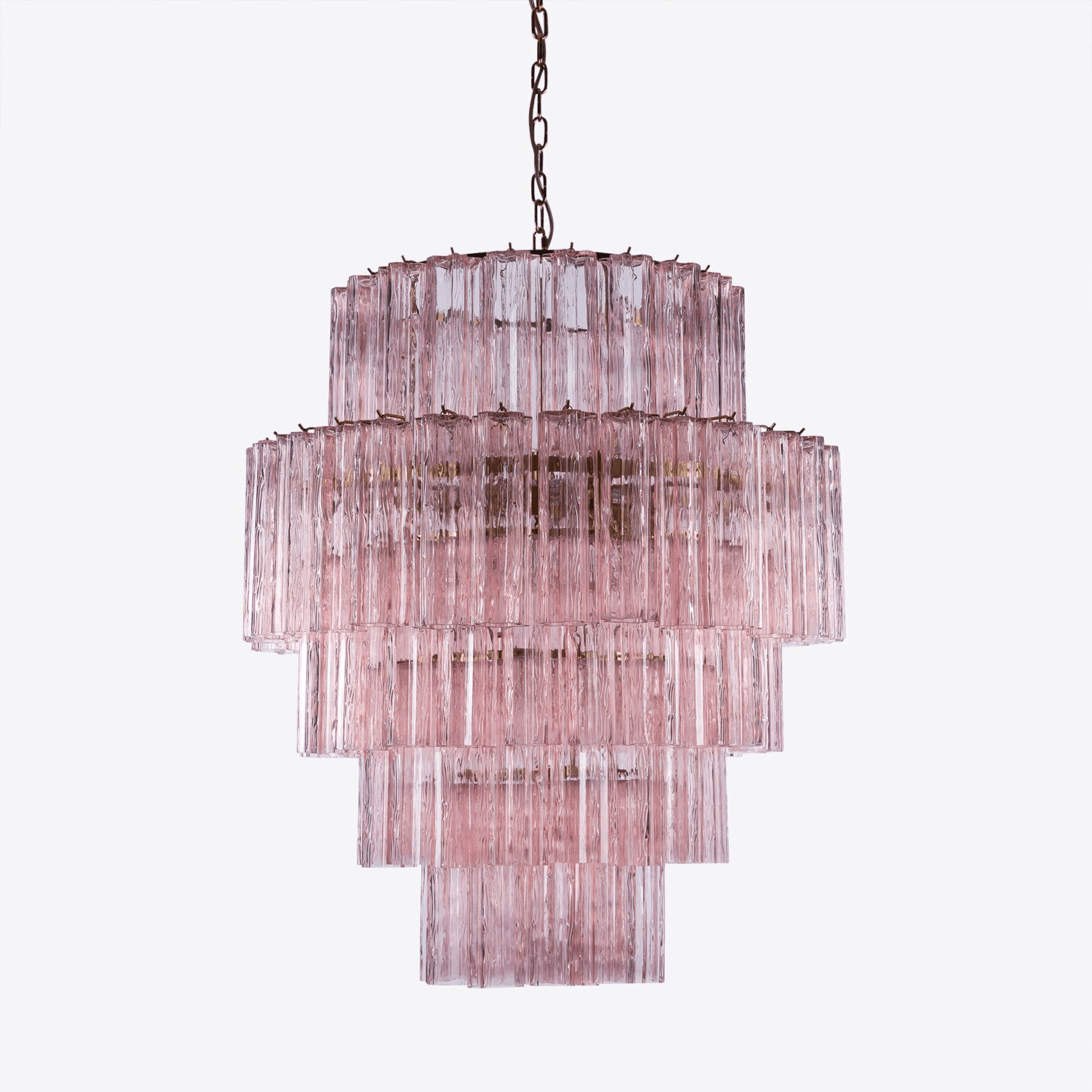 Aurora Chandelier Pink Prism Glass Layered Elegant - Neutralighting