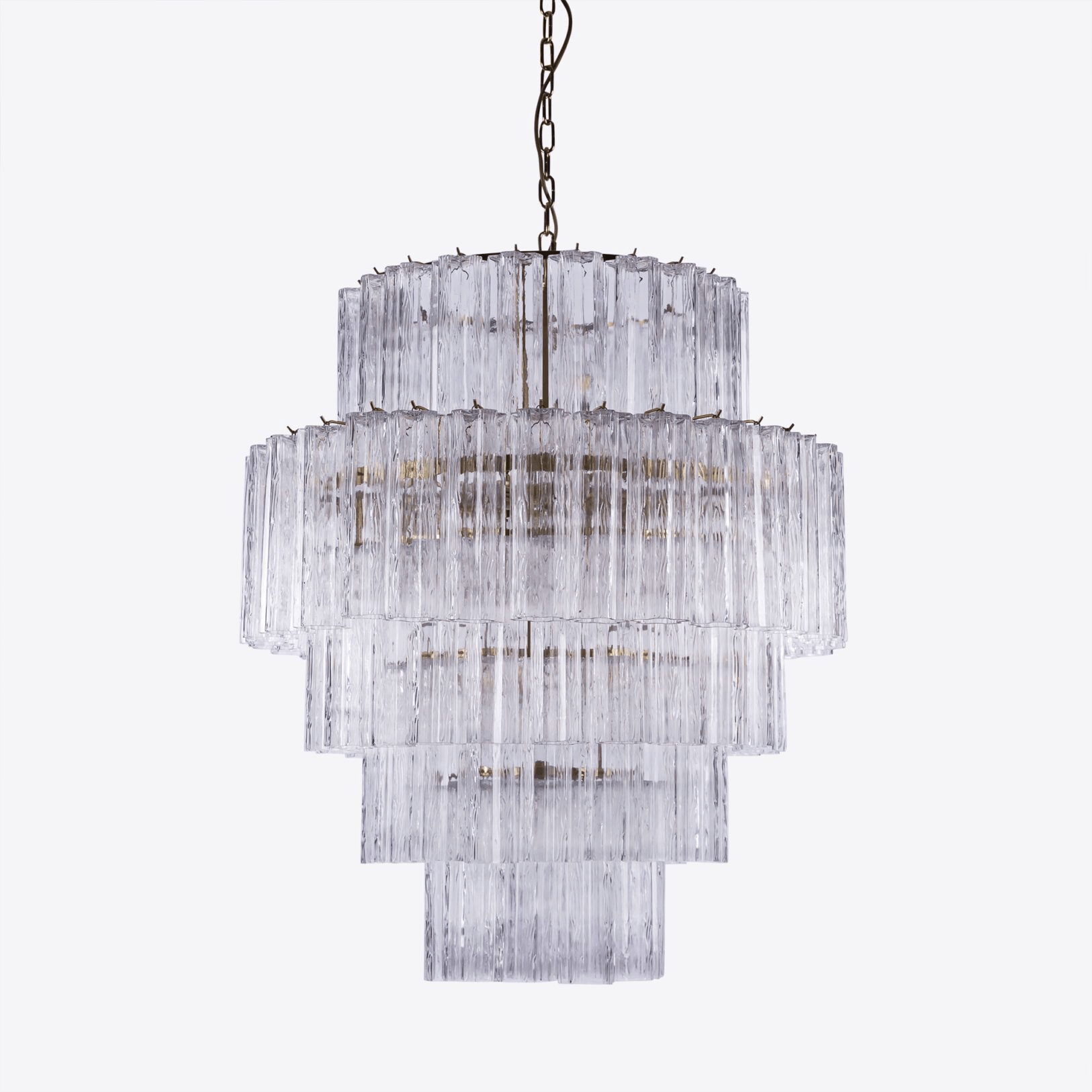 Aurora Chandelier Pink Prism Glass Layered Elegant - Neutralighting