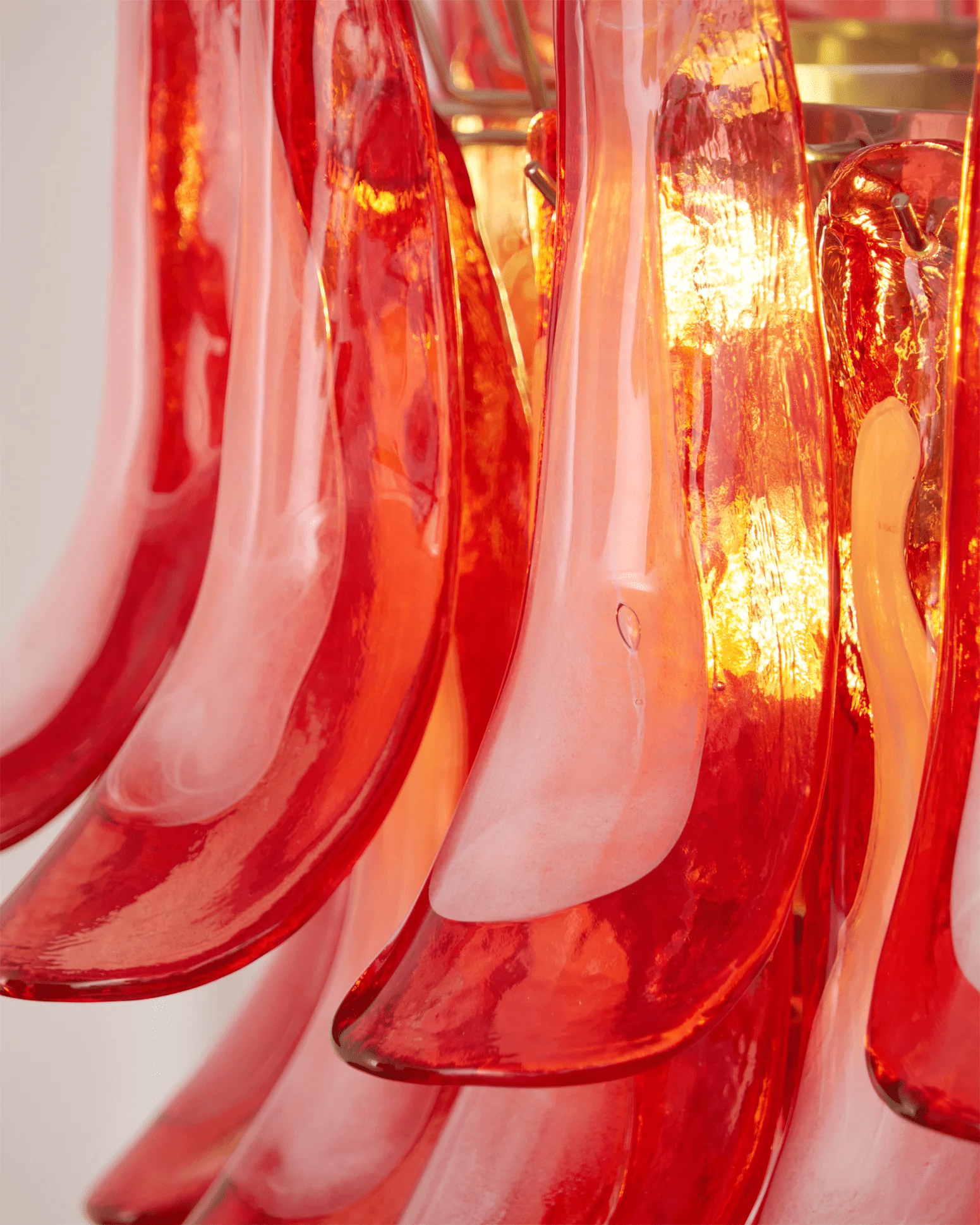 Aurora Chandelier Crimson Murano Glass Petals Layered Vintage - Neutralighting