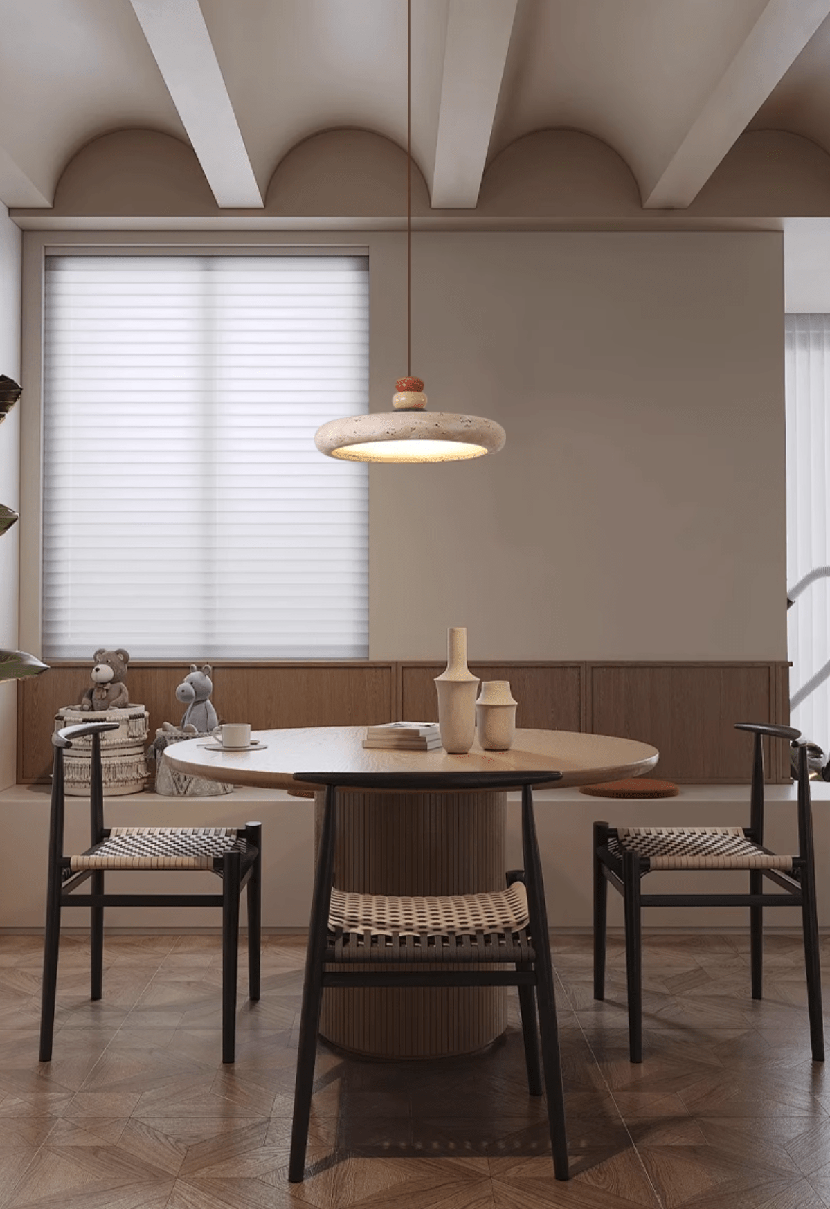 Cuvarora Disc Travertine Pendant Light - Neutralighting