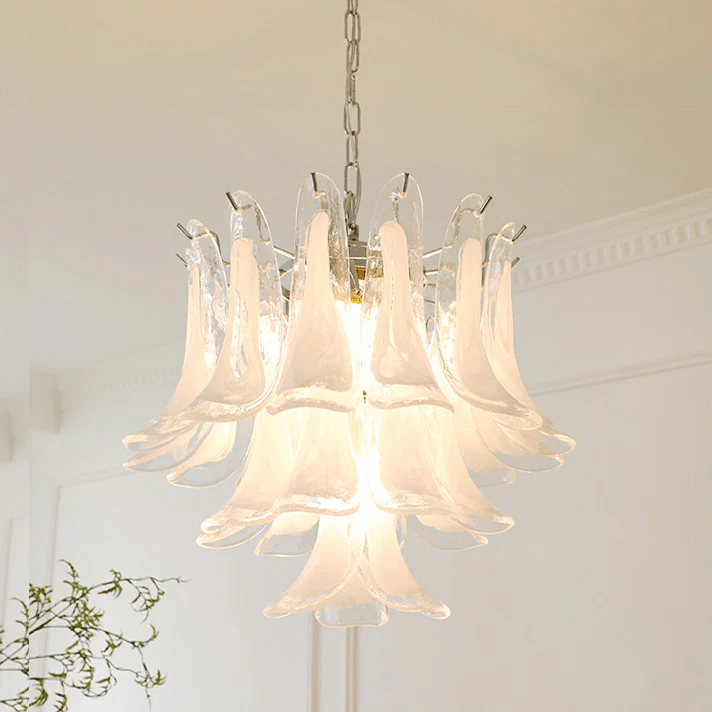 Aurora Chandelier Murano Glass Leaf Golden - Blowlighting