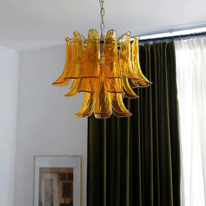 Aurora Chandelier Murano Glass Petals Vintage - Blowlighting