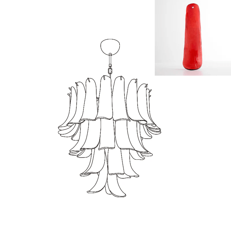 Aurora Chandelier Murano Glass Petals Vintage - Blowlighting