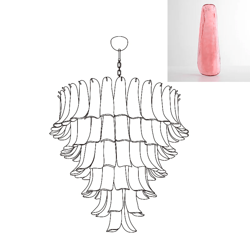 Aurora Chandelier Murano Glass Petals Vintage - Blowlighting