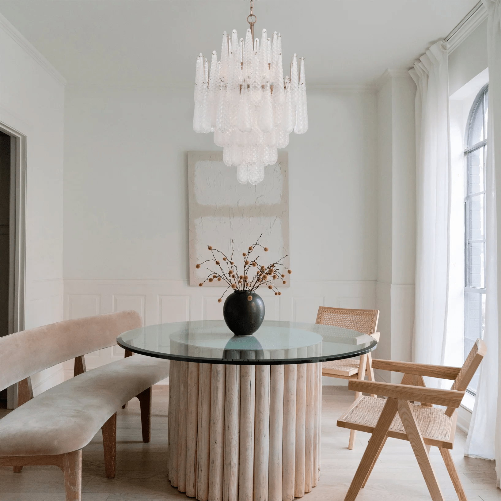 Aurora Chandelier Drop Textured Glass Elegant - Neutralighting