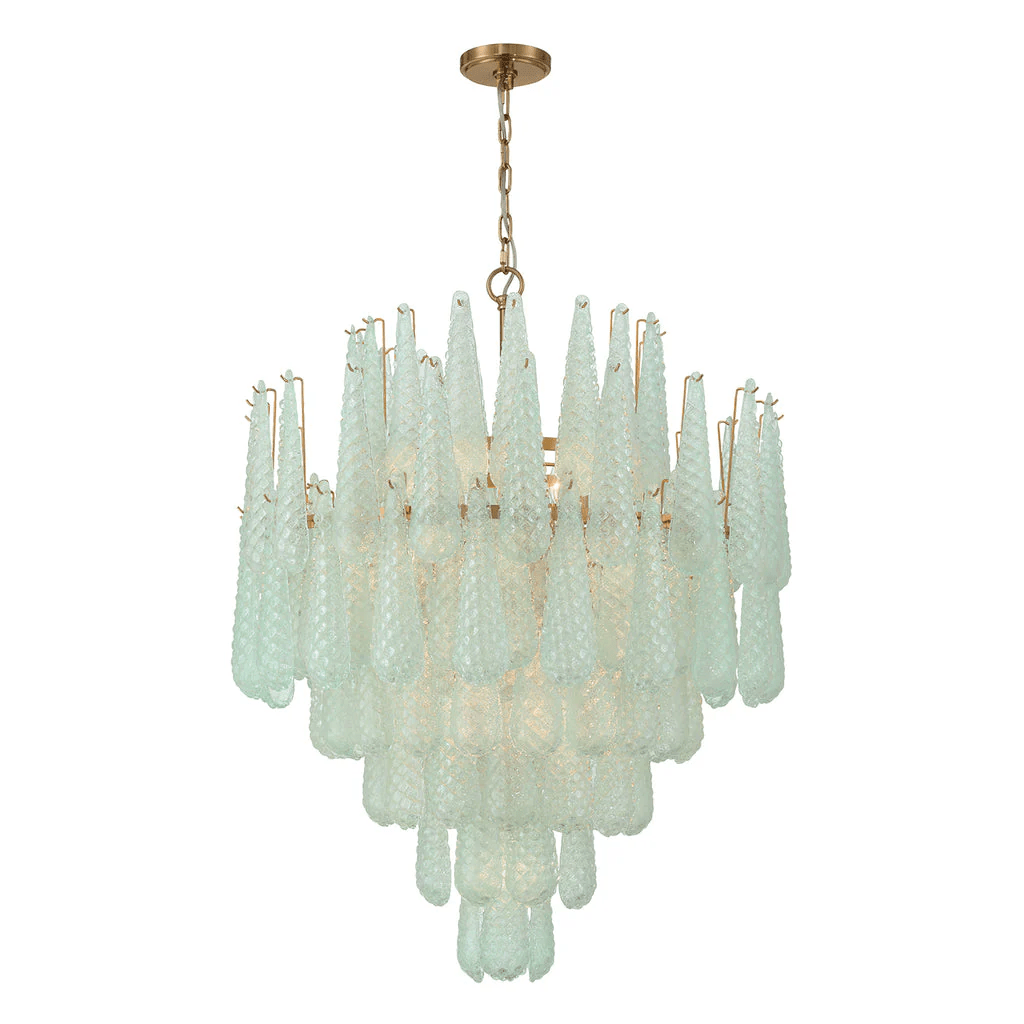 Aurora Chandelier Drop Textured Glass Elegant - Neutralighting