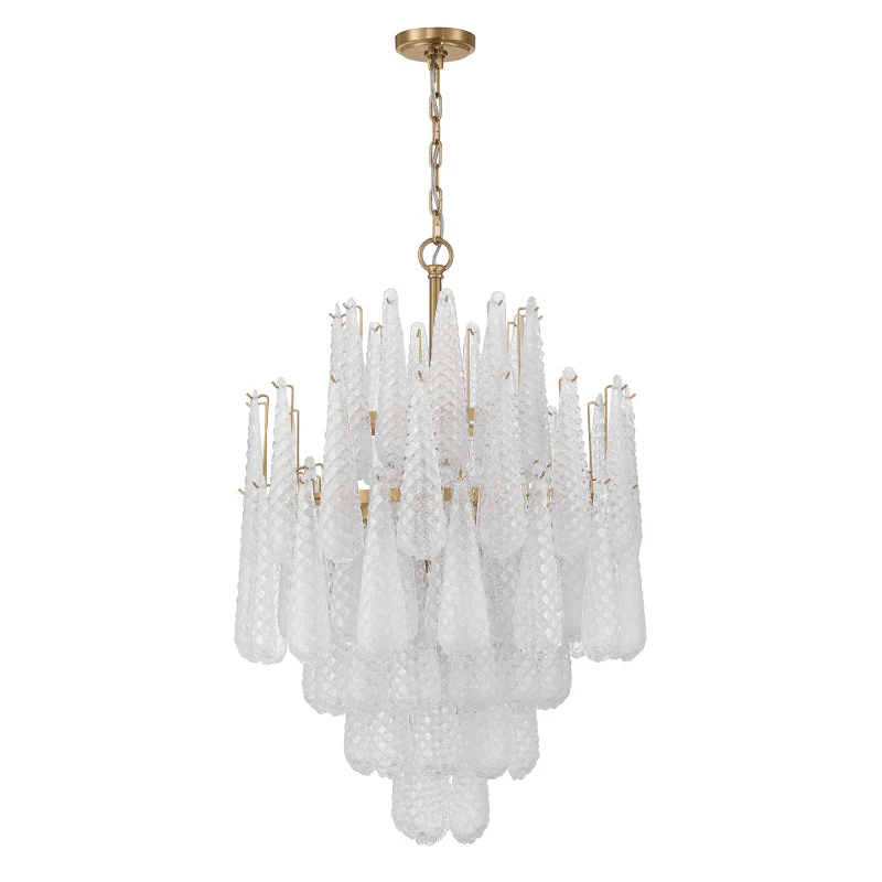 Aurora Chandelier Drop Textured Glass Elegant - Neutralighting