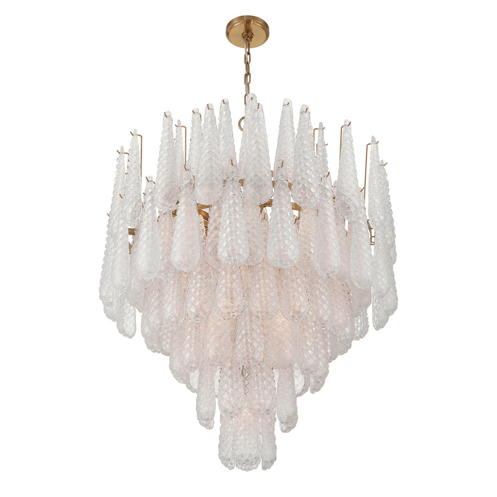 Aurora Chandelier Drop Textured Glass Elegant - Neutralighting
