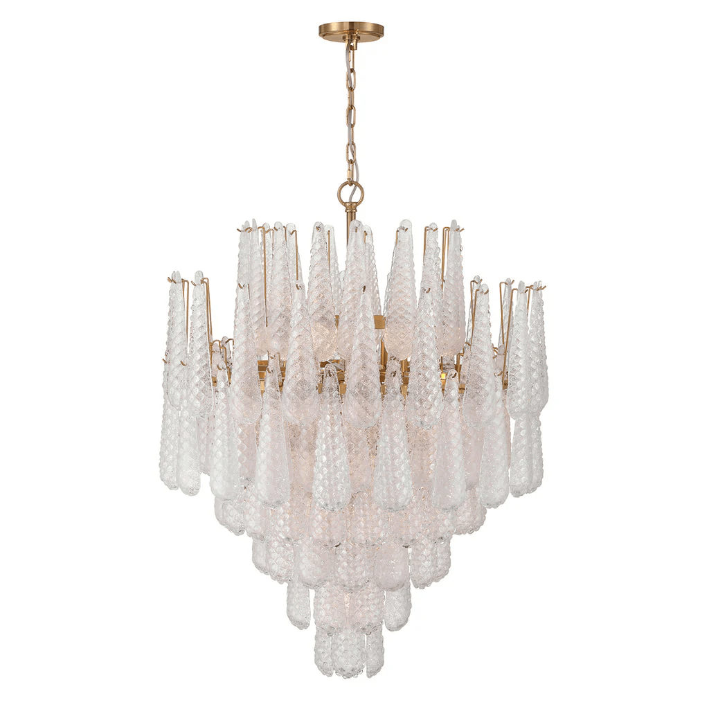 Aurora Chandelier Drop Textured Glass Elegant - Neutralighting