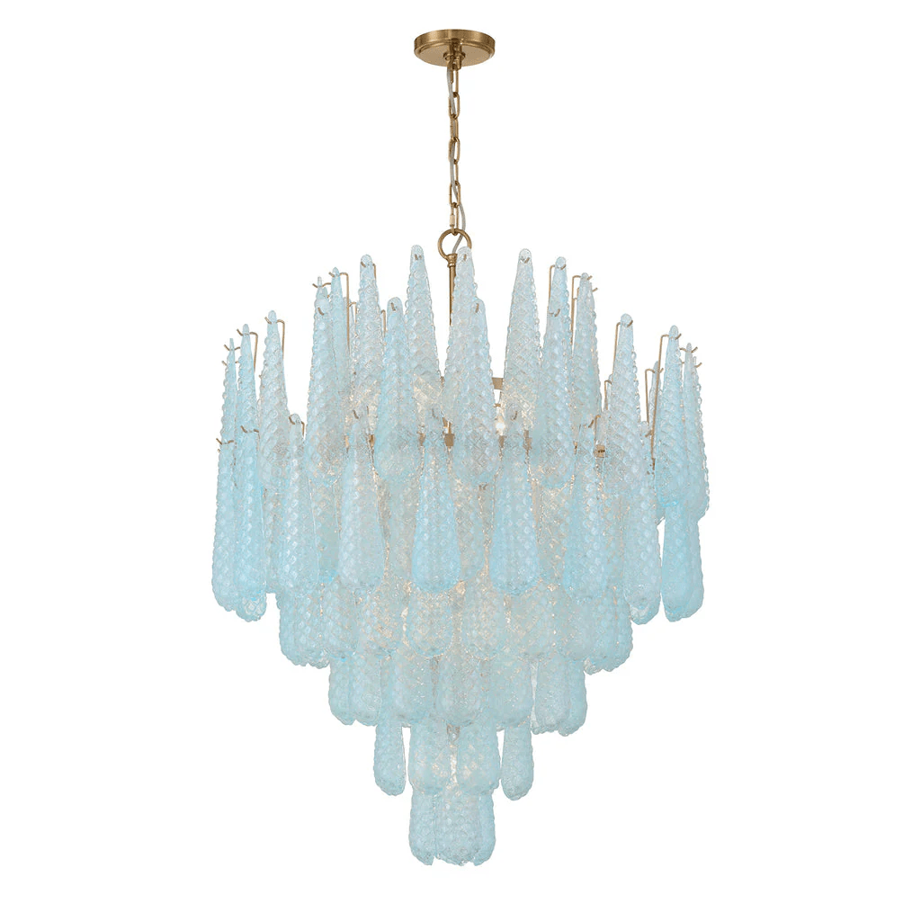 Aurora Chandelier Drop Textured Glass Elegant - Neutralighting