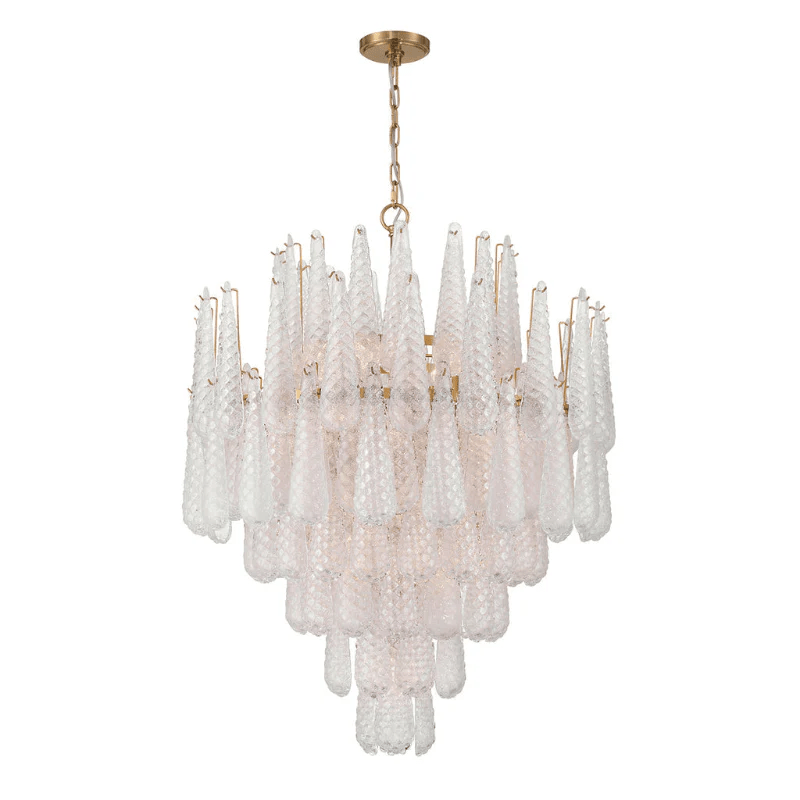 Aurora Chandelier Drop Textured Glass Elegant - Neutralighting