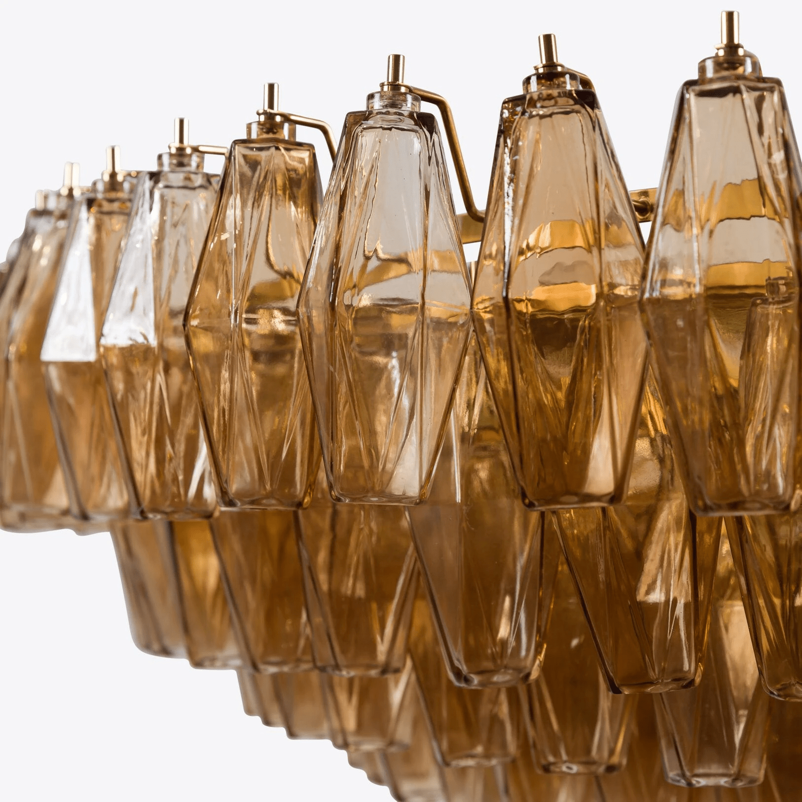 Aurora Chandelier Tiered Amber Glass Vintage - Neutralighting