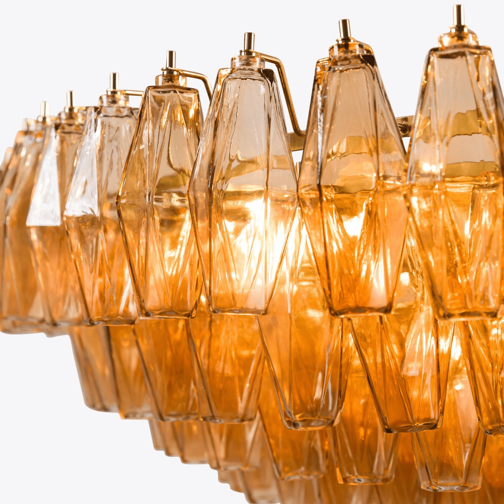 Aurora Chandelier Tiered Amber Glass Vintage - Neutralighting
