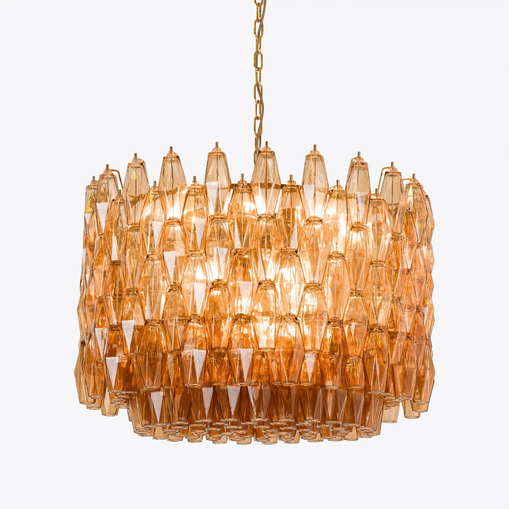 Aurora Chandelier Drum Amber Glass Elegant - Neutralighting