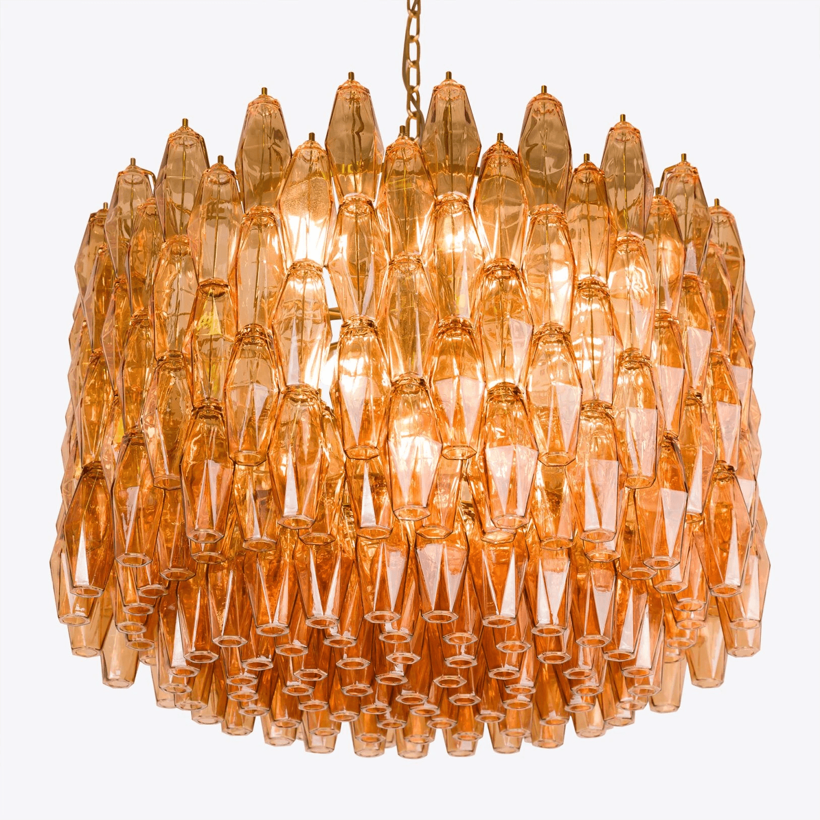 Aurora Chandelier Drum Amber Glass Elegant - Neutralighting