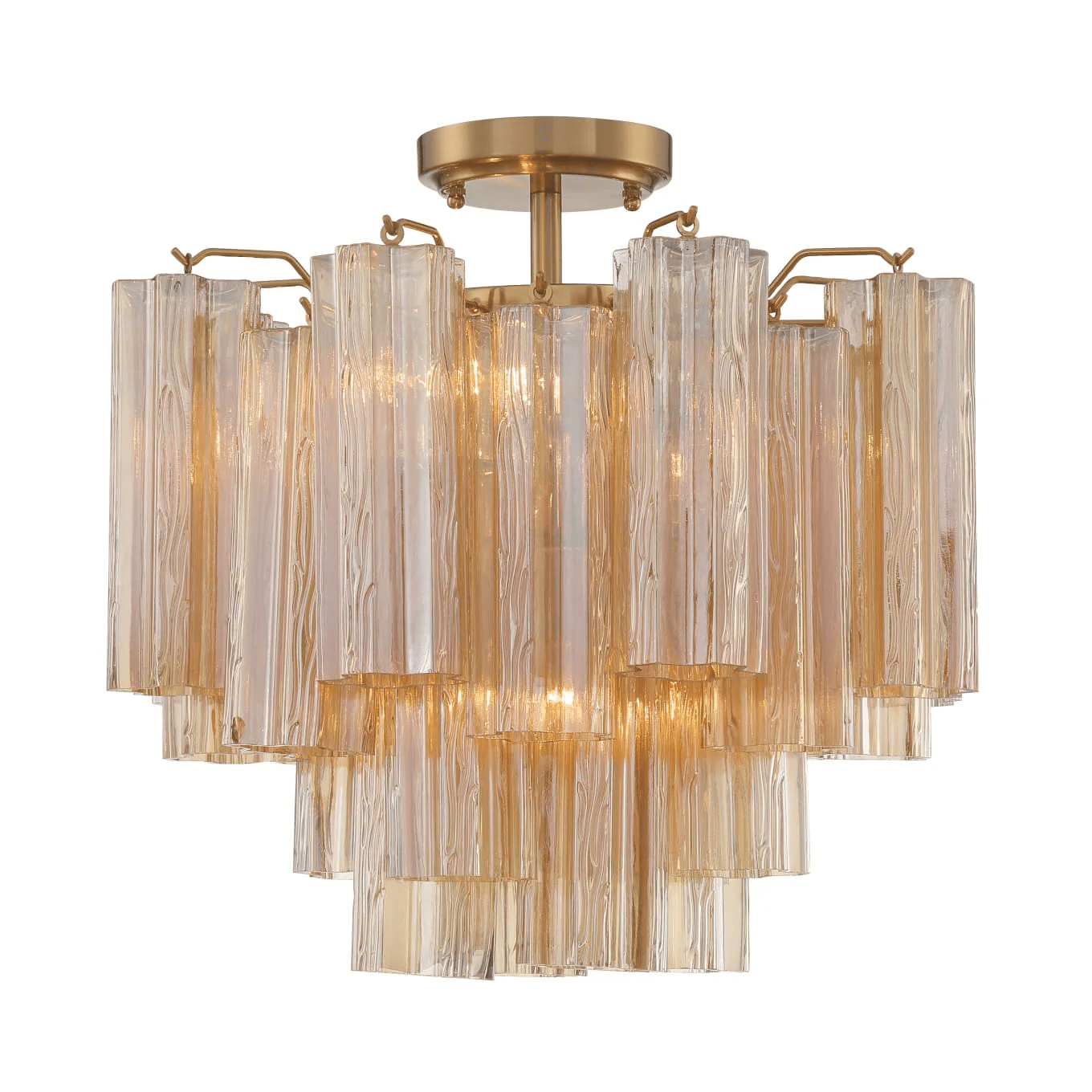 Aurora Ceiling Lamp Clear Murano Glass Tubular Handblown - Neutralighting