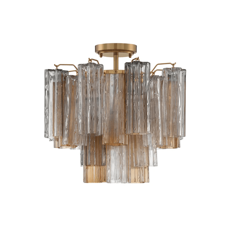 Aurora Ceiling Lamp Clear Murano Glass Tubular Handblown - Neutralighting