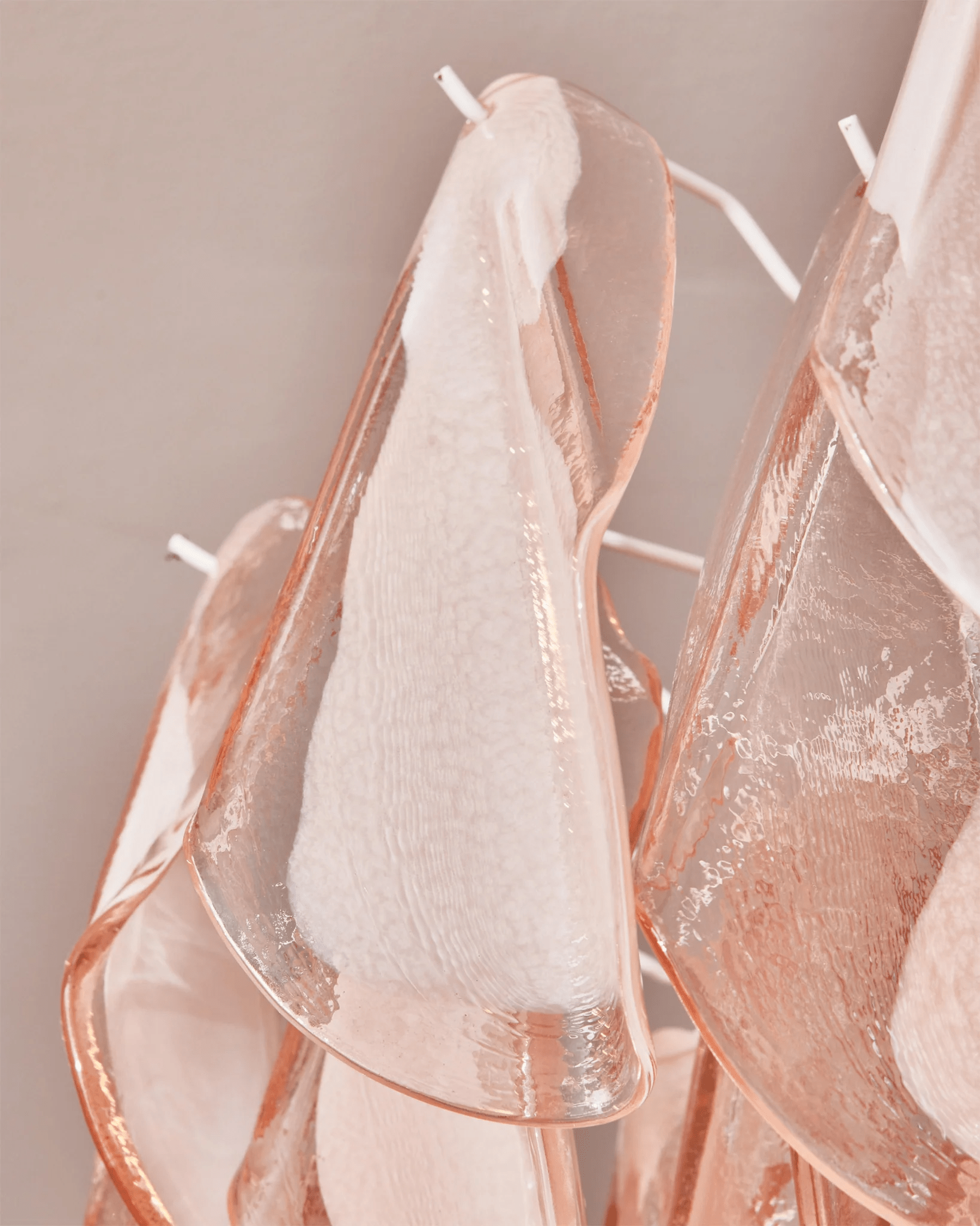 Aurora Chandelier Amber Murano Glass Oval Drops Layered - Neutralighting