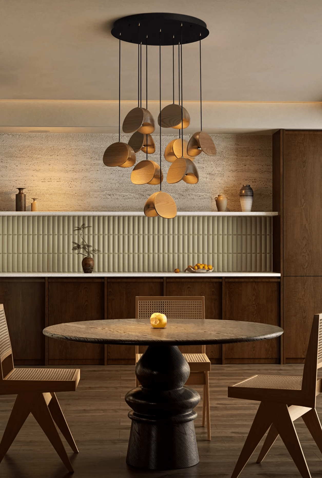 Tavro Minimalistische Pendelleuchte aus Holz-Letslighting