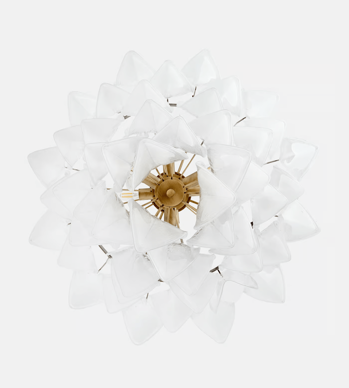 Aurora Chandelier White Leaf Glass Layered Modern - Neutralighting