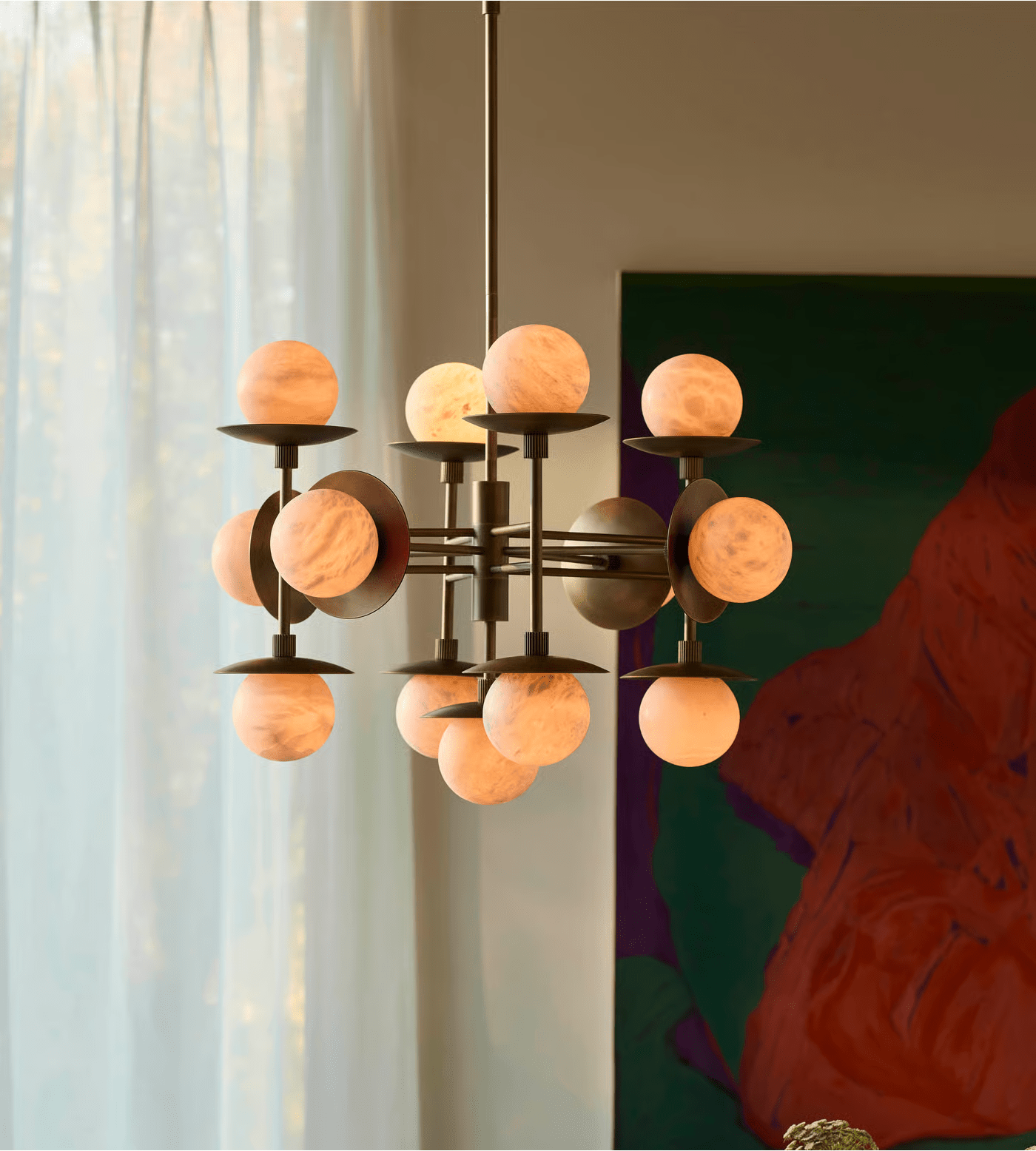 Oshayra Sputnik Alabaster Chandelier - Neutralighting