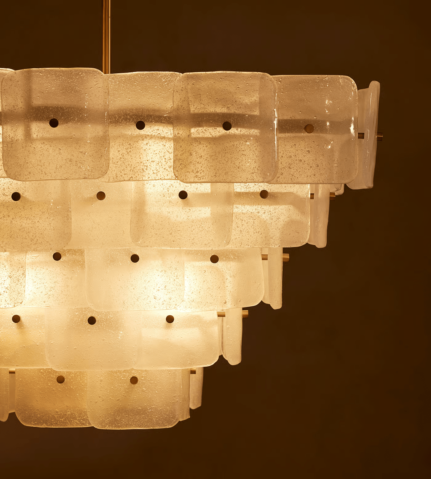 Aurora Chandelier White Frosted Glass Geometric Tiered - Neutralighting