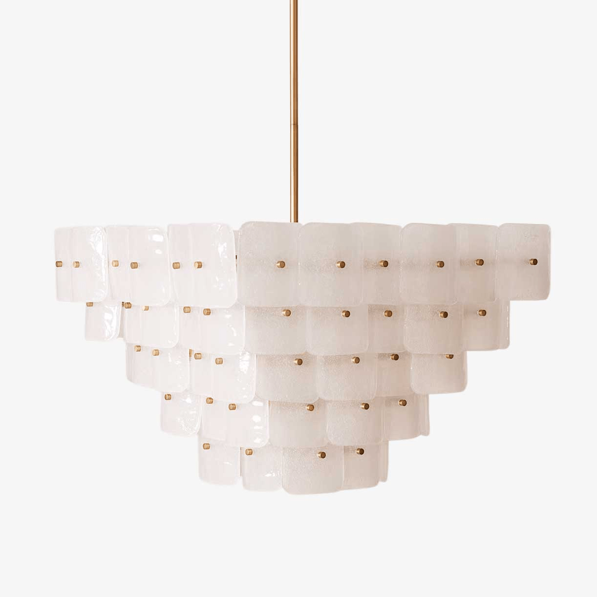 Aurora Chandelier White Frosted Glass Geometric Tiered - Neutralighting
