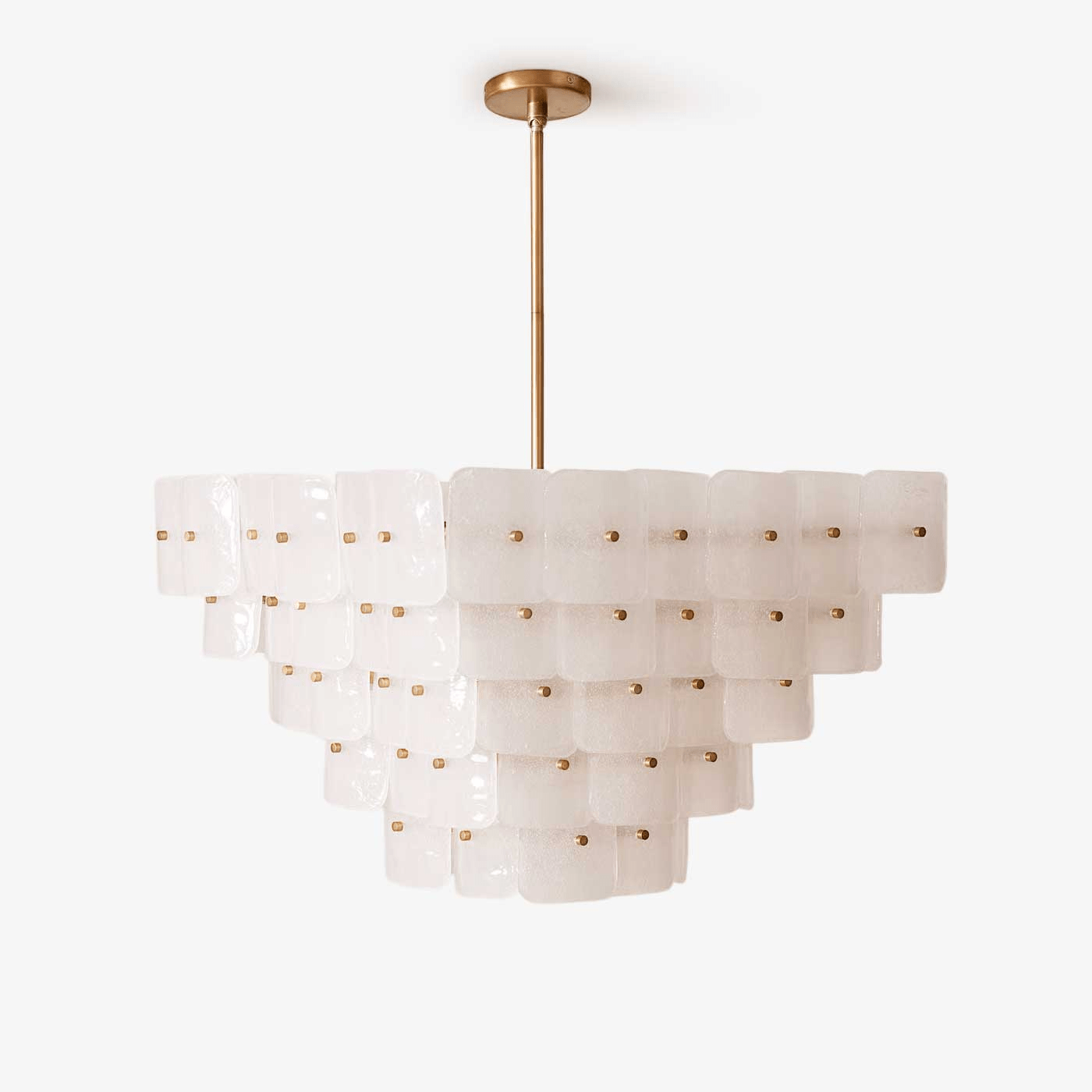 Aurora Chandelier White Frosted Glass Geometric Tiered - Neutralighting
