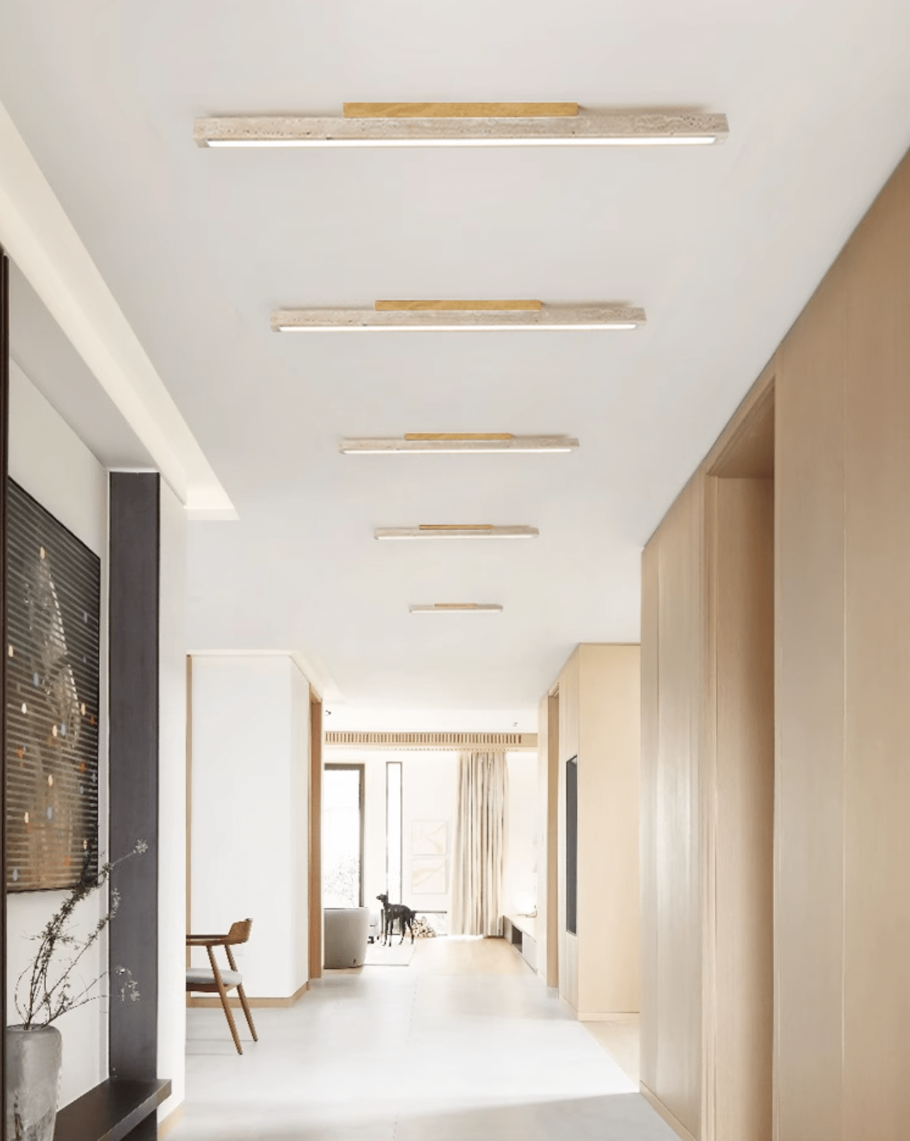 Orvenarae Minimalist Travertine Linear Light - Letslighting
